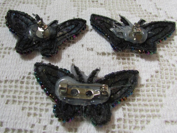 vintage hand crafted bead and sequin butterfly br… - image 4