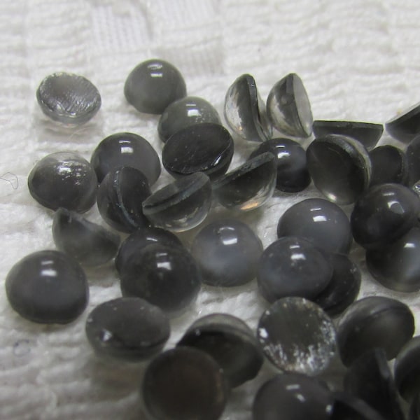 RARE Vintage gray glass moon glow moonstone  flatbacks size ss17 about 4 mm pkg of 75