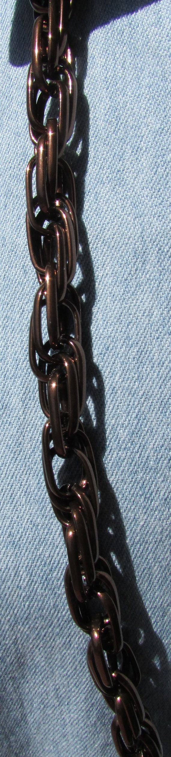 Vintage unisex necklace antique copper brutalist … - image 4