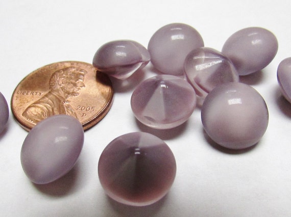 Vintage RARE Purple Glass Moon Glow Moonstone Rhinestone Chatons