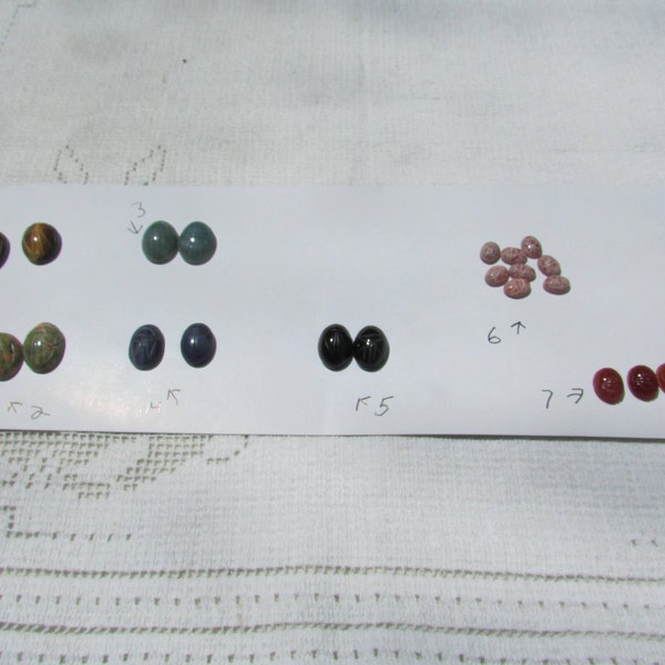 Vintage carved gemstone scarab cabochons choice of one  lot of 6 lots jewelry making supply free shipping USA