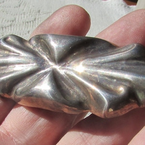 Vintage pin pendant large early repousse sterling silver MCM Mexico bow brooch modernist style pre eagle free shipping USA