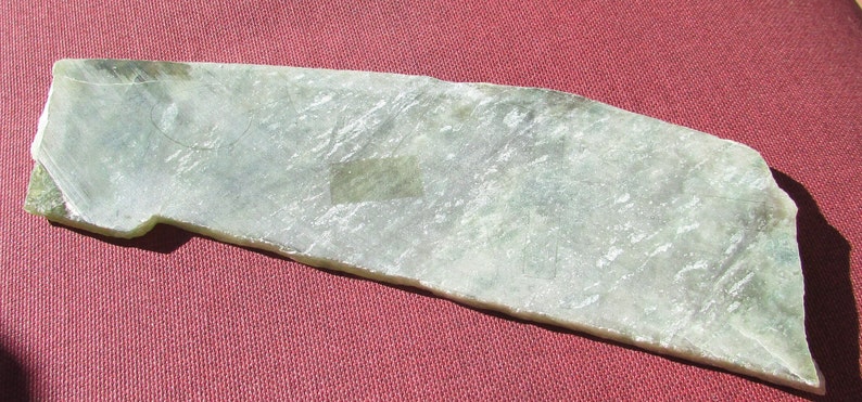 Vintage richly patterned jade large green nephrite slab for carving or cabs lapidary supply gemstone rough 4 oz free shipping USA image 7