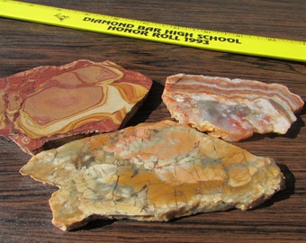 Chapenite vintage brecciato diaspro wonderstone riolite mistero roccia fette lastre esemplari lapidario lotto misto grezzo di 3 spedizione gratuita USA