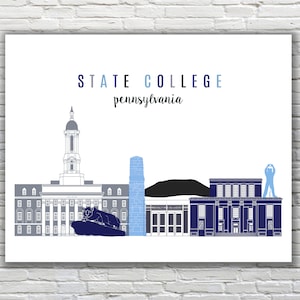 Imprimible: State College, PA // Impresión de la Universidad Estatal de Pensilvania ~ Regalo de graduación, cumpleaños y inauguración de la casa