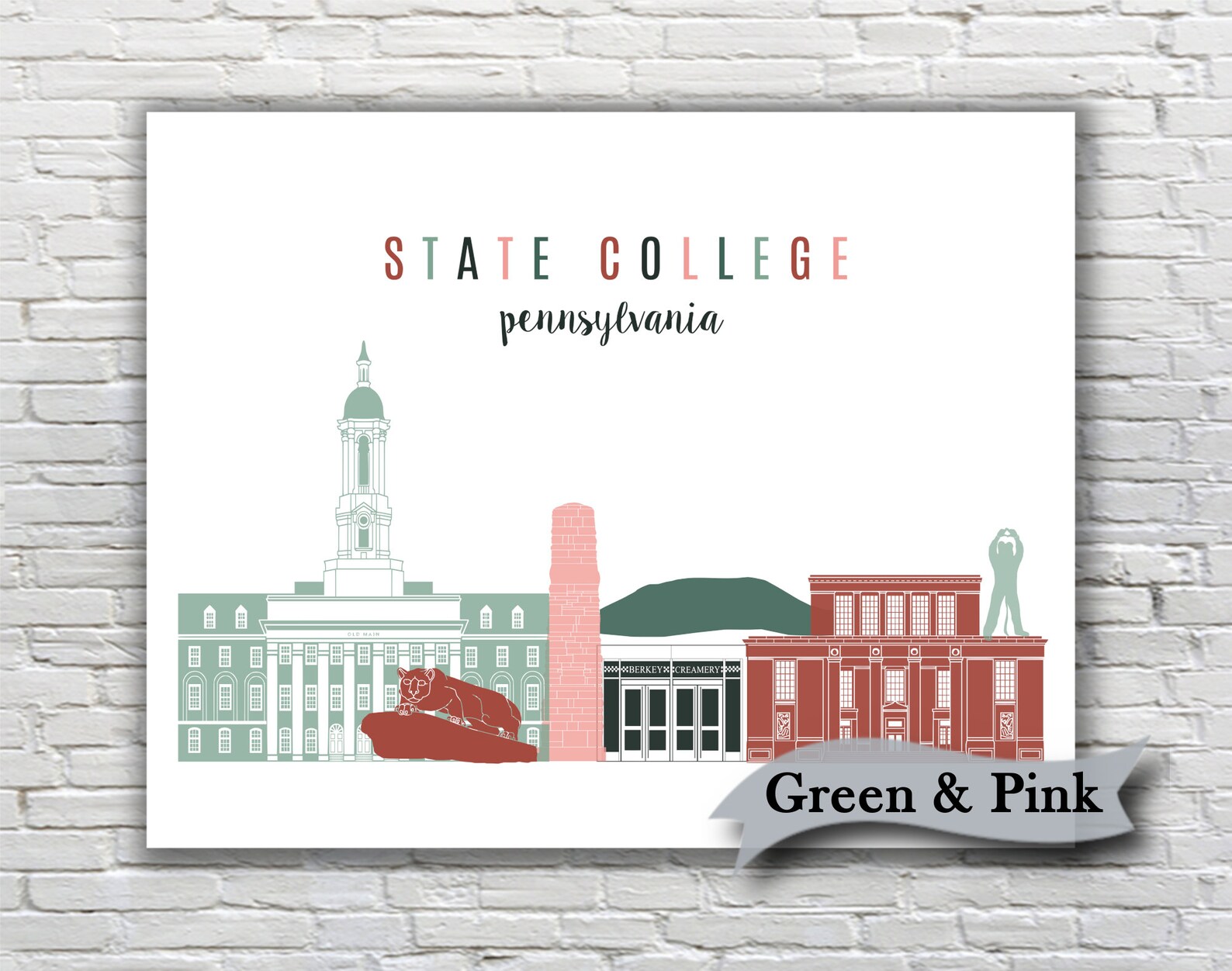 State College PA // Penn State University Print Graduation - Etsy