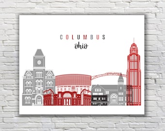 Printable: Columbus, OH // Ohio State Print ~ Graduation, Birthday, Housewarming Gift