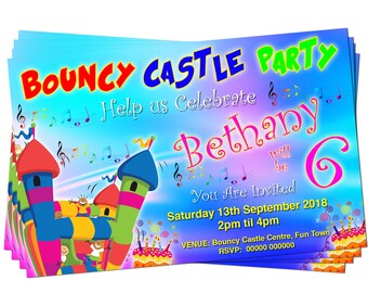 BIRTHDAY PARTY INVITATIONS Hot Tub Red Pink Personalised Ticket Style
