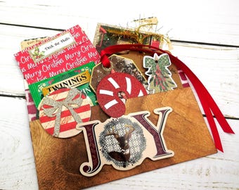 Holiday Ephemera : Christmas Die Cuts and Happy Mail Folder Handmade
