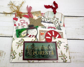 Handmade Ephemera Folder: Christmas Die Cuts & Happy Mail