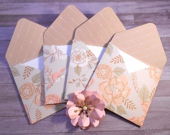 8 - Mini Envelopes with Inserts | Double Sided Patterned Envelopes | Thank You Notecards, Happiness Cards