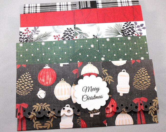 5 Christmas Cash Envelopes Holiday Gift Card Holders Vendor Etsy
