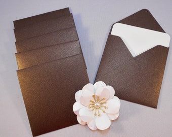 10 Shimmer Envelopes & Card Inserts | Luxury Blank Gift Enclosure Cards | 3x3 NoteCards | Kind Notes | Advice Cards | Thank You Cards