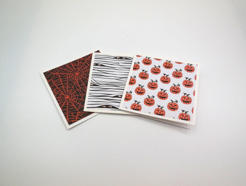 Mini Halloween Note Cards: Handmade Spooky Boo Cards, Set of 10 - Etsy