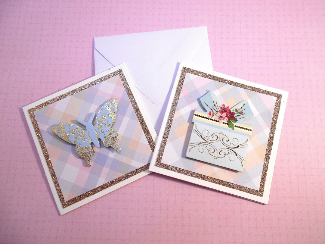 Mini 3x3 Butterfly & Gift Box Notecards | Set of 6 - Etsy