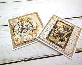 Mini Note Card Set with Envelopes: 3x3 Greeting Cards - Set of 8