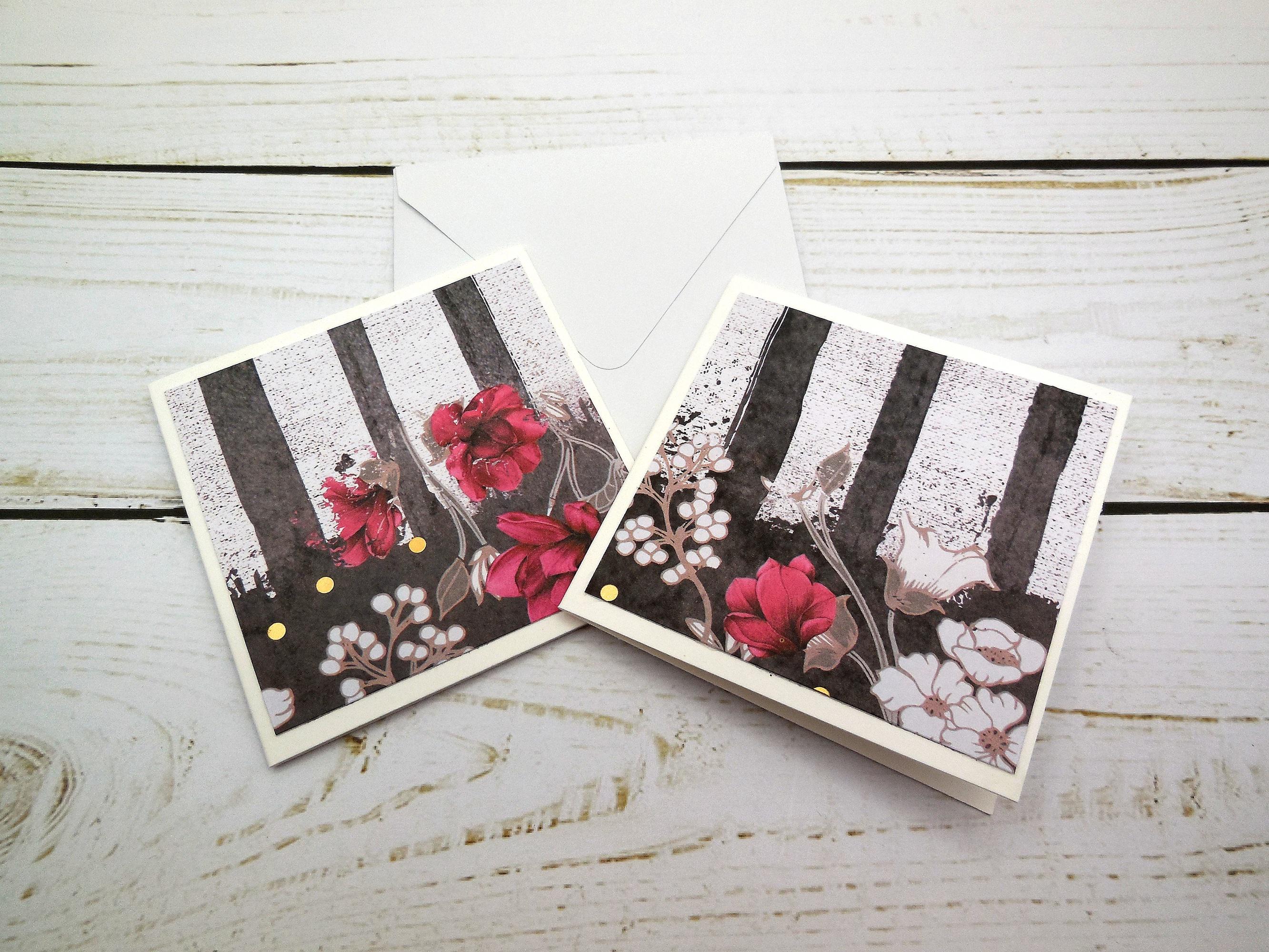 Floral Mini Notecards | Set of 8, Small Thank You Cards - Etsy
