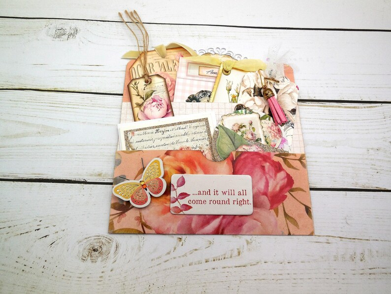 Loaded Ephemera Holder: Handmade Floral Junk Journal Folder With ...