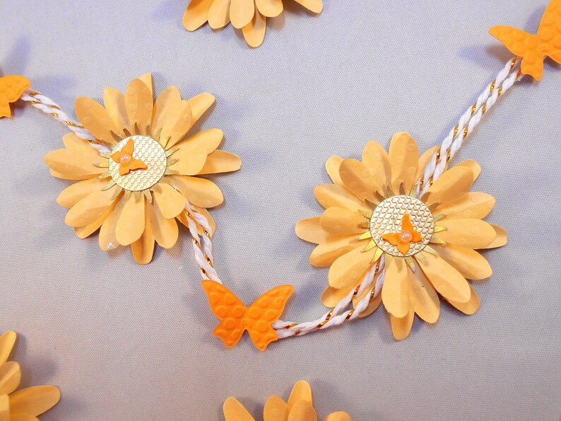 Flower Garland Handmade Daisy And Butterfly Garland Party Etsy