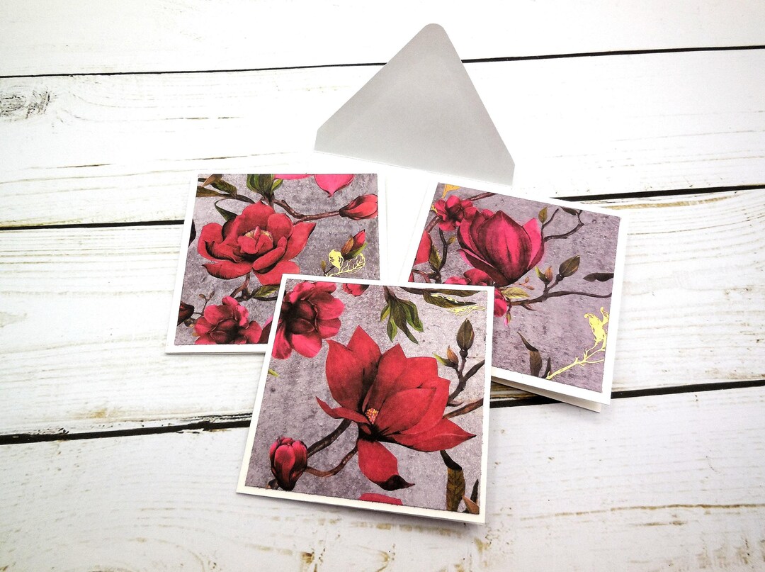 Mini Foiled Floral Cards: Set of 8 Small Kindness Notes - Etsy
