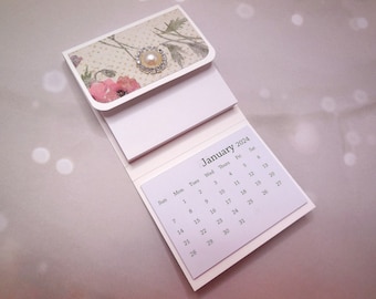 Sticky Notepad Holder with Mini Calendar | Purse Accessory | Adhesive Notepad Holder | Sticky Notepad | Mini Peel Off Pad | Mini Notes