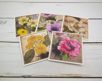 Wildflower Mini Cards Set | Botanical Floral Stationery Notes (8 Cards)
