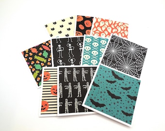 Mini Halloween Note Cards | 3x3 Spooky Cards, Envelopes (Set of 10)
