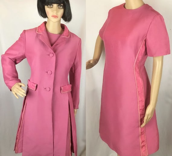 1960s Chiffon Dress and Coat Floral Print Sheath Dress and Jacket by Murray G Sophisticates Vintage 60s Dress and Coat Set