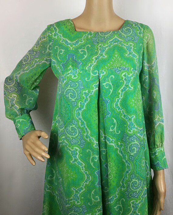 Vintage 1960s American Union label Mod Hippie Gre… - image 3