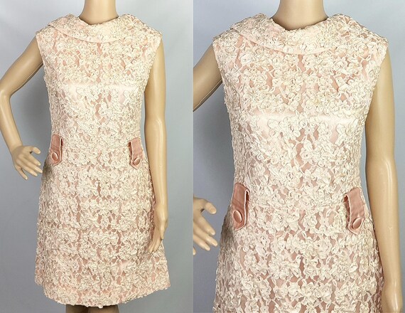 Vintage 1960s Designer Petite Francaise Mid Century Mod Cream