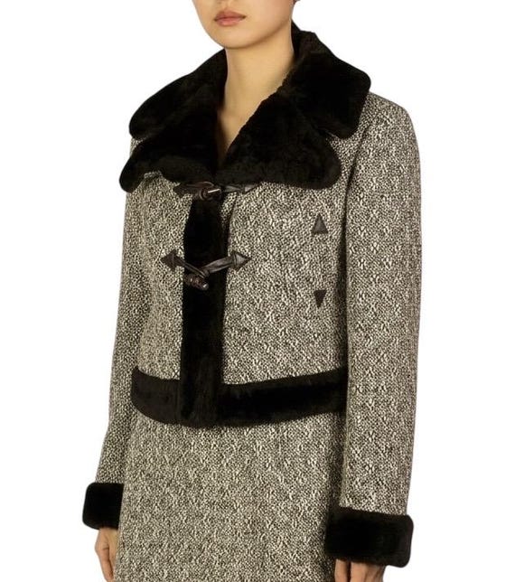 Vintage 1960s Designer Mansfield Frank Russell Brown Tweed Wool