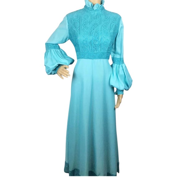 knee length dresses for ladies NicoBlu® Luna Chiffon Kaftan in Pale Blue Ombre and Embellishment
