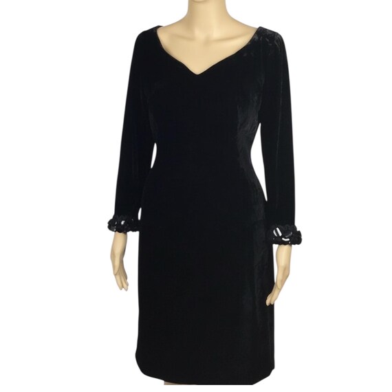 vintage black velvet dress 80s YSL Black Silk Velvet Dress