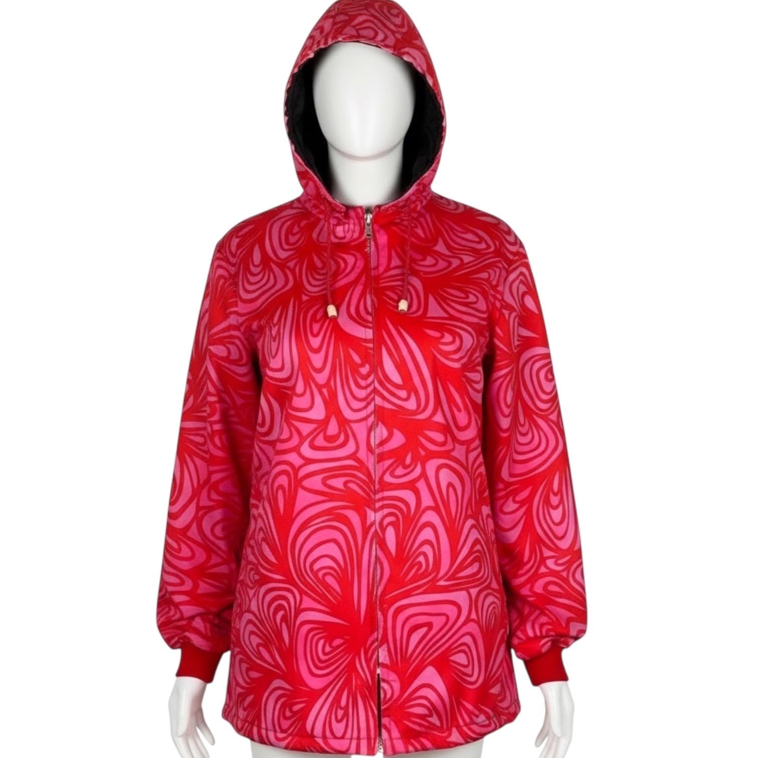 ジャケット・アウター mame kiyonaga Vintage Custom Mods Coat Vintage 1960s Mod Pink Psychedelic Swirl Print Removable Hood