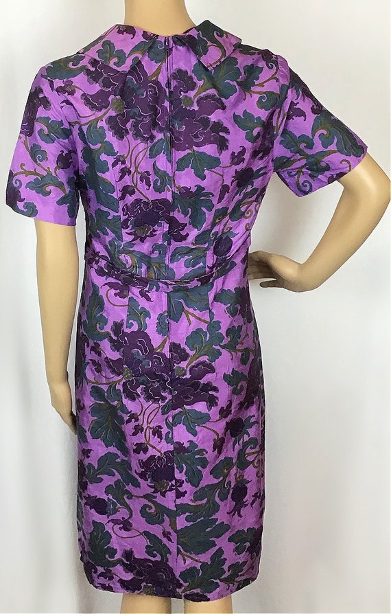 Vintage 1960s Mid Century Mod Purple & Teal Green… - image 7