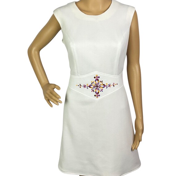 Vintage 1960s Mod White Floral Embroidered Mini Shift Dress Medium-large -  Etsy Canada