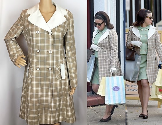 LOUIS FERAUD ホワイト チェック柄 トレンチコート 新品未使用♡ 1960年代のヴィンテージデザイナー、ミス・フェロー・モッドの