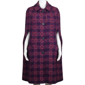 Vintage 1960s Mod Tapestry Carpet Welsh Wool Long Cape Cloak Coat