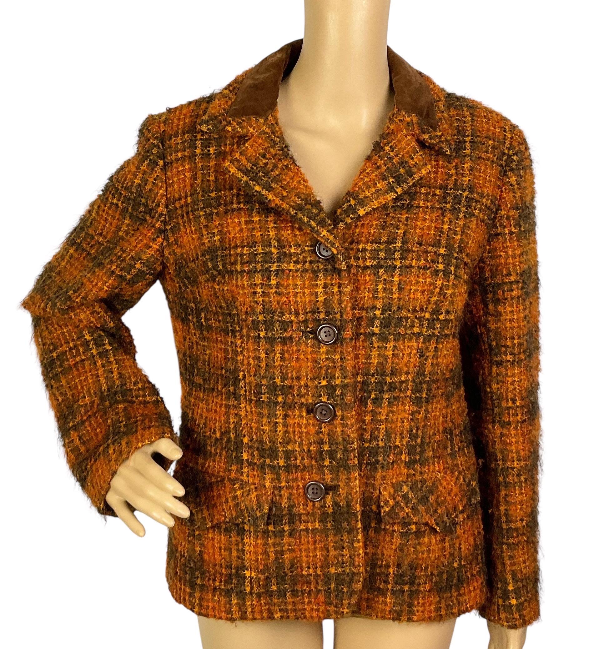 60s〜 German vintage wool tweed coat 46 McGregor Tweedchester Coat 50s 60s Vtg Johnny Depp Donegal Fleck