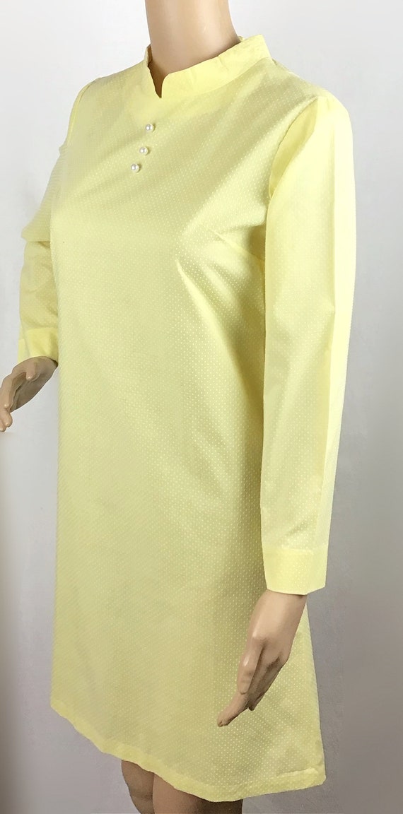 Vintage 1960s Mod Dolly Yellow & White Swiss Polk… - image 5