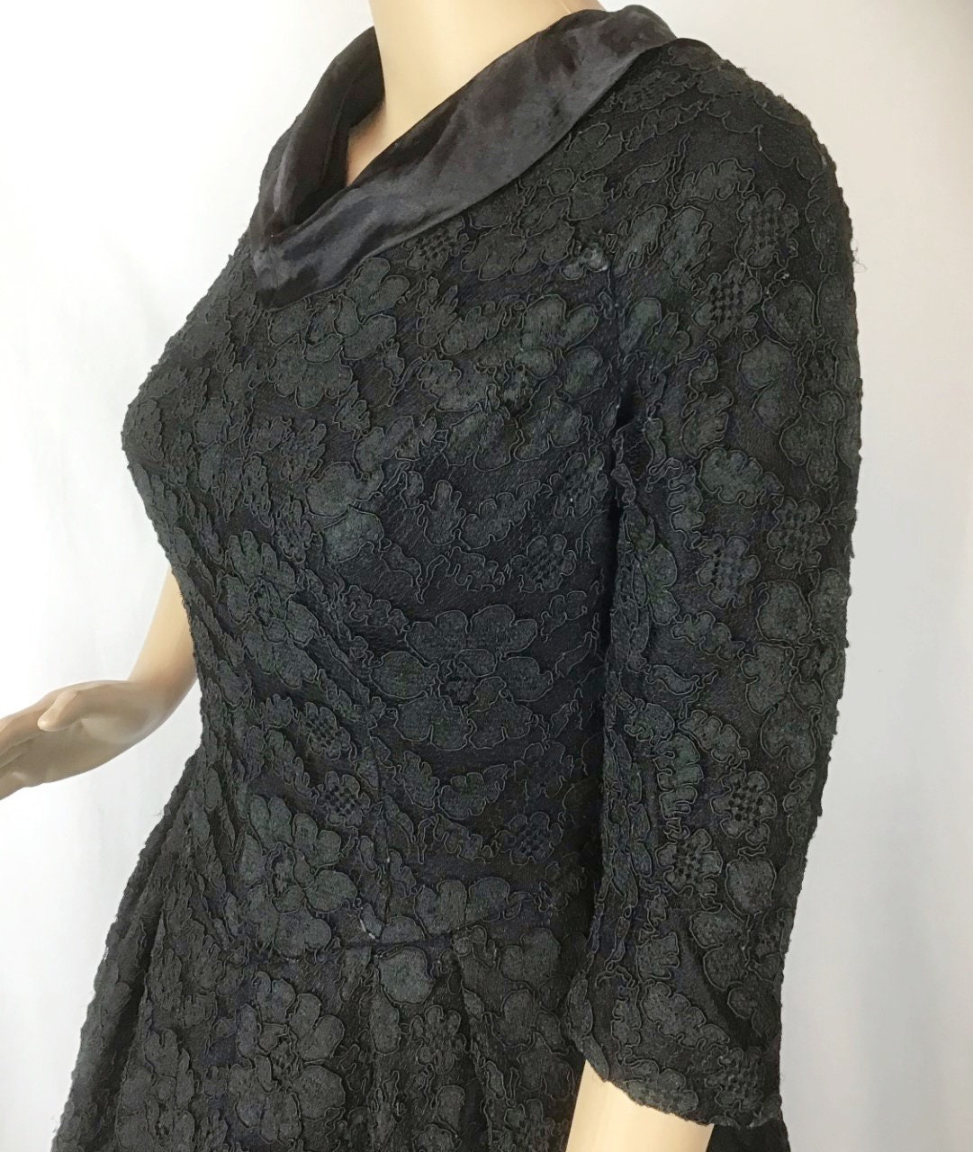 Vintage 1960s Mid Century Peggy French Couture Label Black - Etsy UK