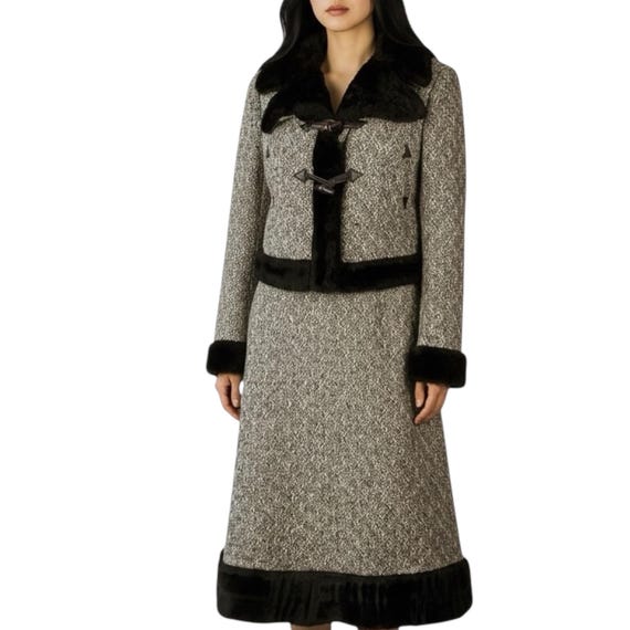 Vintage 1960s Designer Mansfield Frank Russell Brown Tweed