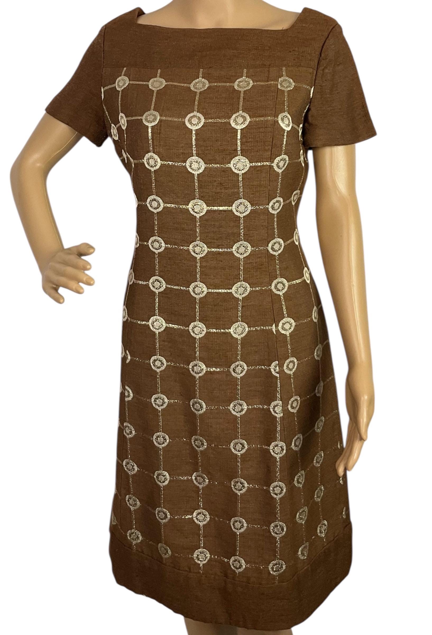 1960年代ヴィンテージデザイナーBerkertex Modブラウン＆シルバール