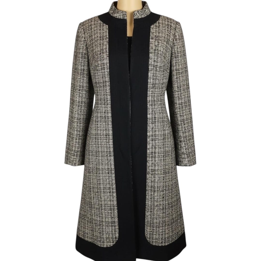 Vintage 1960s Mod Black & White Tweed Wool Coat Small-medium - Etsy UK