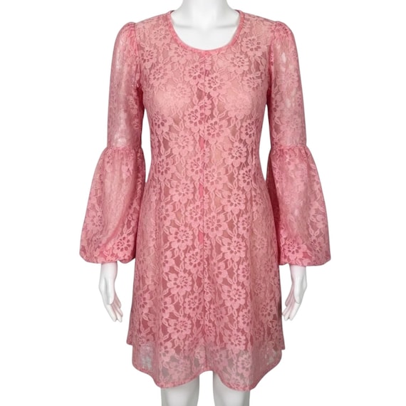 floral lace babydoll mini dress Brilliant Pink Floral Babydoll Mini Dress