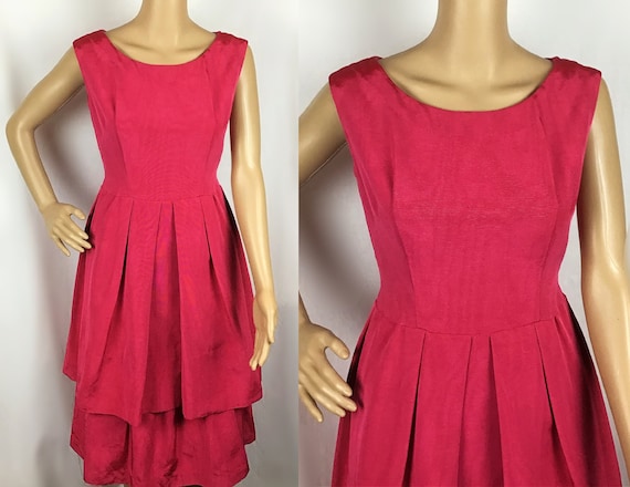 Vintage 1950s Mid Century Pin Up Hot Cerise Pink Gros… - Gem