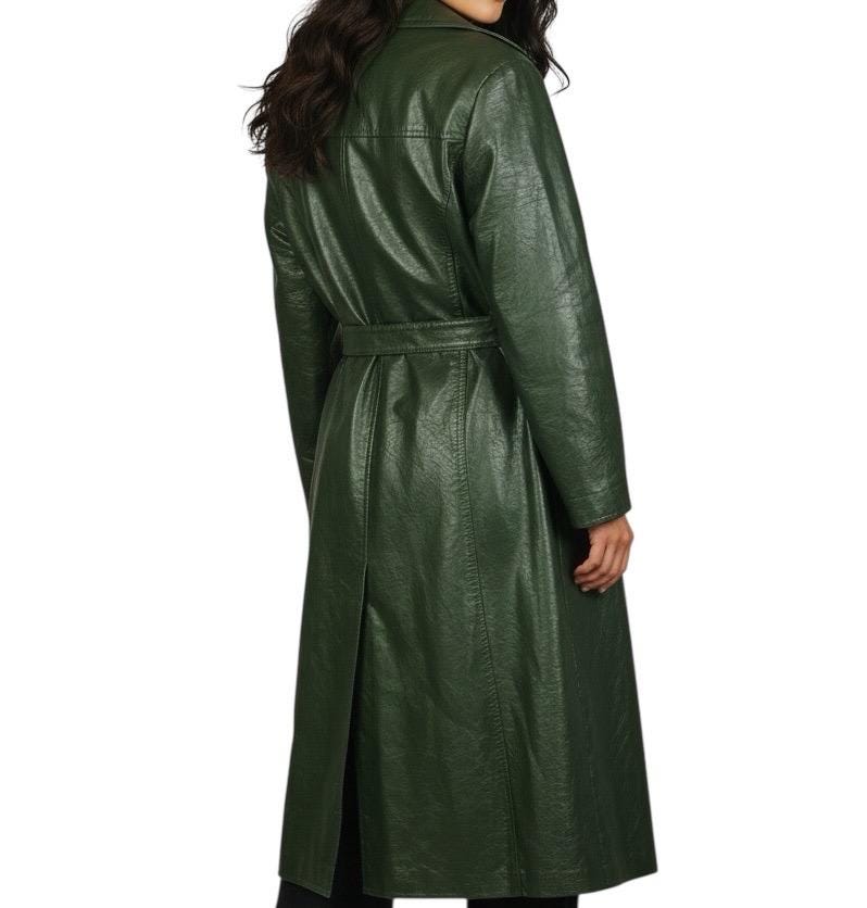 Vintage 1970s Ascot Model Mod Dark Green Vinyl Faux Leather