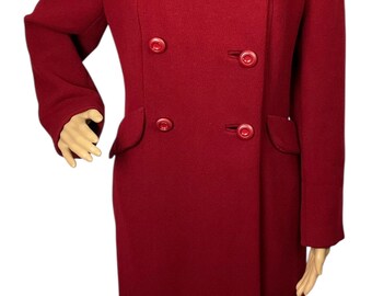 Vintage 1960s Eastex Label Mid Century Mod Dark Red Wool Real