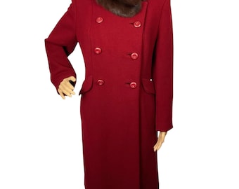 Vintage 1960s Eastex Label Mid Century Mod Dark Red Wool Real