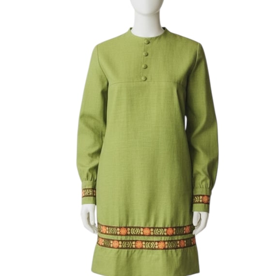green mini smock dress Pumpkin Smocked Green Gingham Bishop Dress main image 0